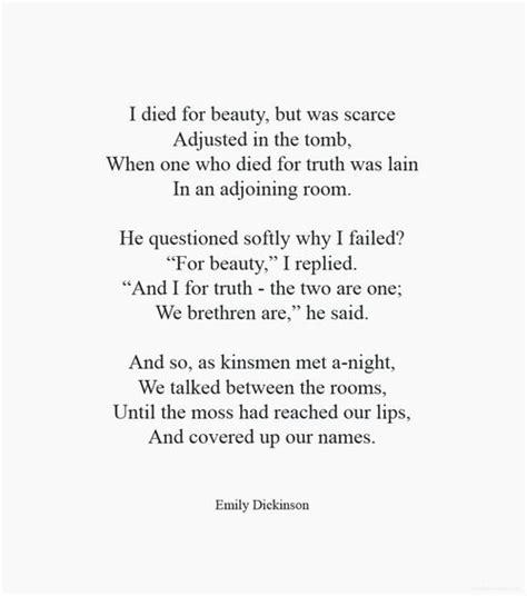 alecshao: Emily Dickinson - I Died for Beauty | Poetry words, Dickinson ...