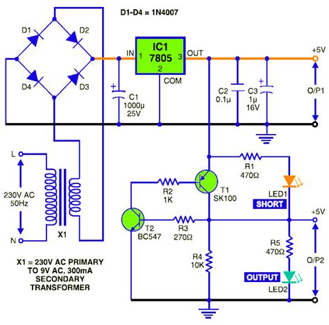 Linear Regulated Power Supply Circuit Diagram