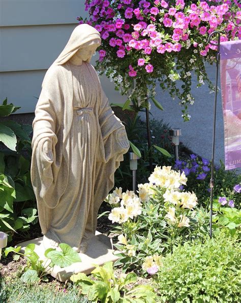 Virgin Mary Statue Blessed Mother Garden Sculpture Our Lady of Fatima ...