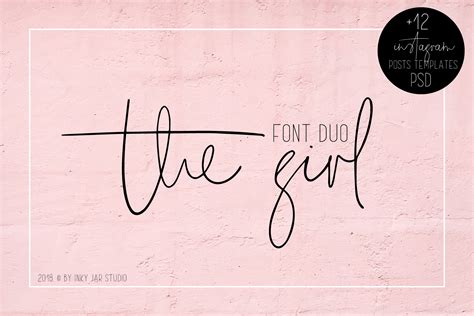 The Girl Font Duo 12 Instagram Post Templates (132825) | Script | Font ...