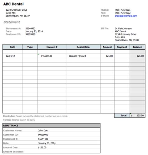 Dental Invoice Spreadsheet Templates for Busines Dental Lab Invoice ...