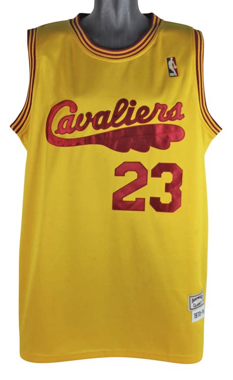 Lot Detail - LeBron James Signed Mitchell & Ness Throwback Cavaliers ...