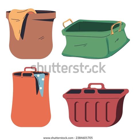 Laundry Basket Vector Cartoon Set Isolated Stock Vector (Royalty Free ...