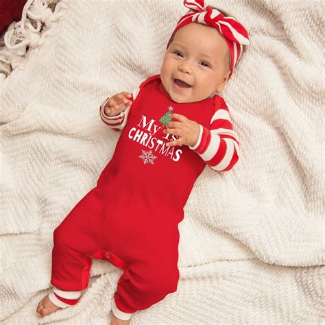 Bébé ma première tenue de Noël fille nouveau-née rouge 1er | Etsy