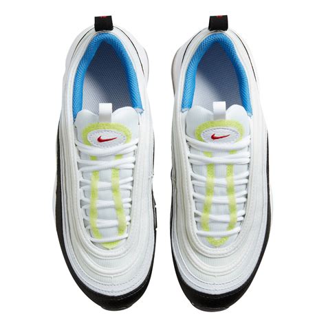 Nike Air Max 97 GS White Black Neon Yellow DQ0980-100 - KicksOnFire.com