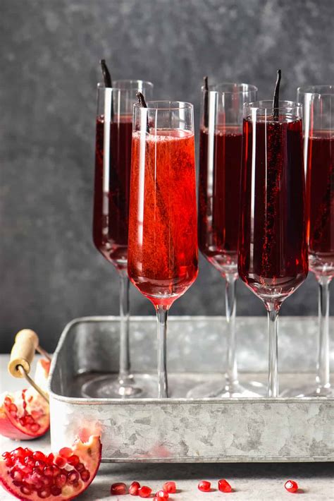 Pomegranate Sparkling Wine Cocktails - Foxes Love Lemons