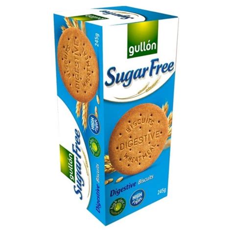 GULLON SUGAR FREE DIGESTIVE BISCUIT 245G X12 - Freemans Confectionery