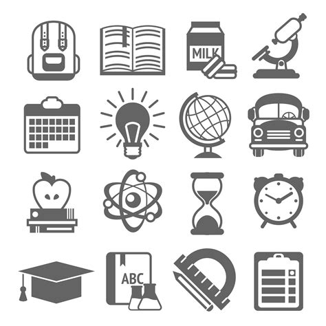 Education icons black and white 453230 Vector Art at Vecteezy