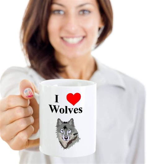Amazon.com: I Love Wolves Coffee Mug, I Heart Wolves Coffee Cup, Family Ceramic Coffee Mugs ...