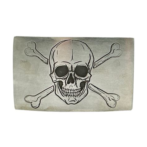 Sterling Silver Skull & Crossbones Belt Buckle | American Leather ...