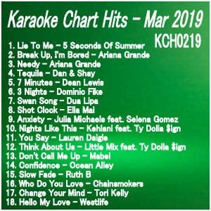 kch0319 – Karaoke Chart Hits Mar 2019 – Karaoke Korner