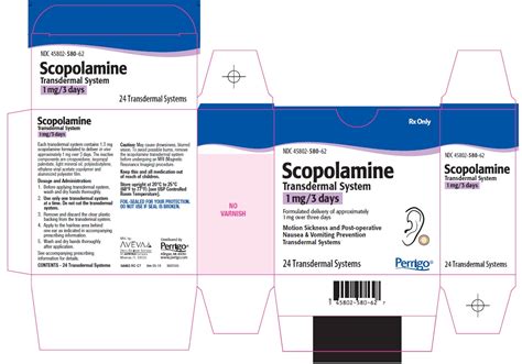 NDC Package 45802-580-84 Scopolamine Trandermal System Patch, Extended Release Transdermal