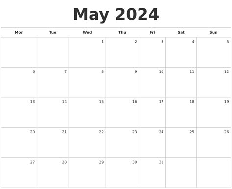 Calendar May 2024 Printable - Calendar 2024 Ireland Printable