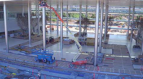 Latest Apple Park footage shows trees installed in cafeteria, landscaping progress | AppleInsider