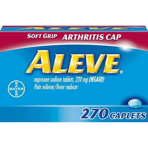 Aleve Soft Grip Arthritis Cap Pain Reliever/Fever Reducer Naproxen Sodium Caplets, 220 mg, 270 ...