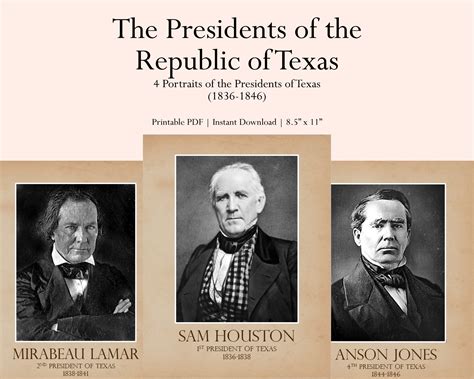 The Presidents of the Republic of Texas - Etsy