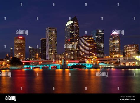 geography / travel, USA, Florida, Tampa, skyline, night, Tampa ...