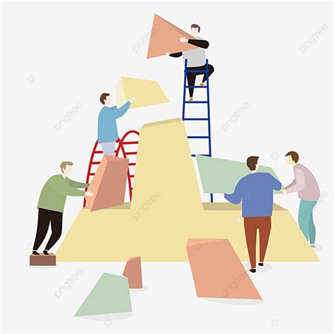 Team Work Cartoon Illustration, Working Team, Teamwork, Cartoon Illustration PNG and Vector with ...