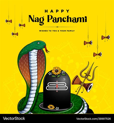 Banner design happy nag panchami Royalty Free Vector Image