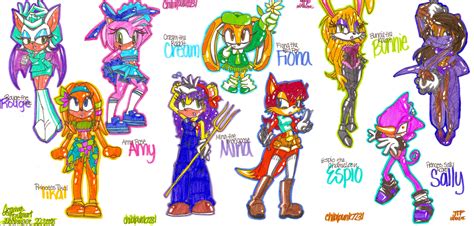 Sonic Character girls + Espio by chibipunk7231 on DeviantArt