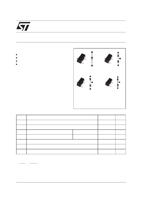 BAT54 Datasheet PDF ( Pinout ) - SMALL SIGNAL SCHOTTKY DIODE