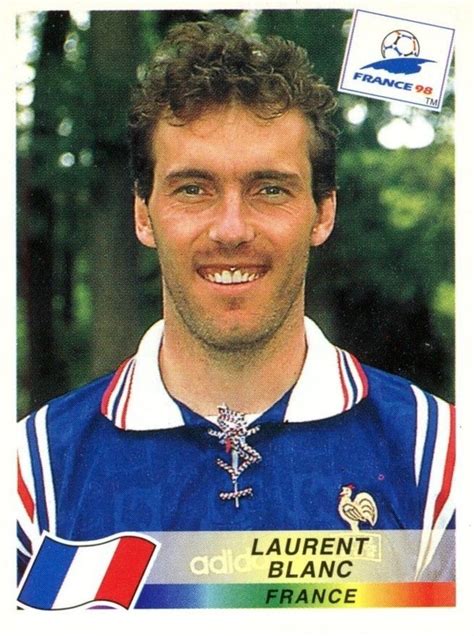 a soccer card with the name laurent blanc france on it's chest and ...