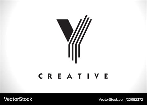 Y logo letter with black lines design line letter Vector Image