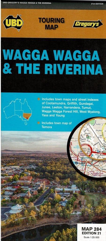 UBD Wagga Wagga and the Riverina Map 284 Touring Map