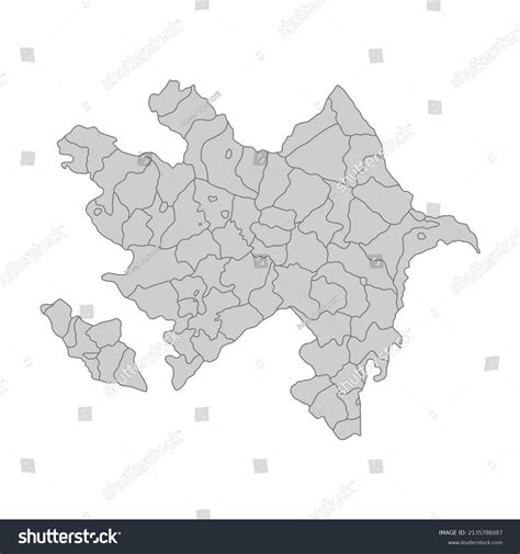 Outline Political Map Azerbaijan High Detailed Stock Vector (Royalty ...