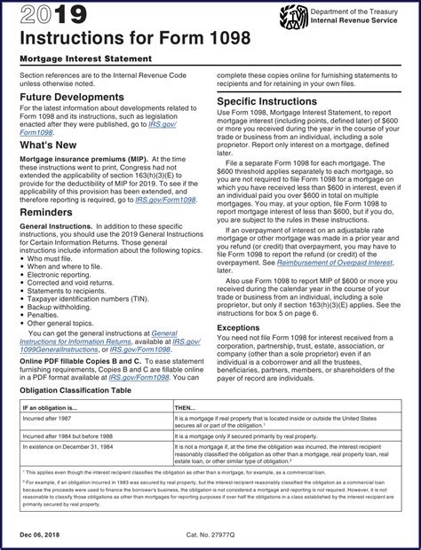 Irs 1098 Mortgage Interest Form 2019 - Form : Resume Examples #o7Y31BAz2B