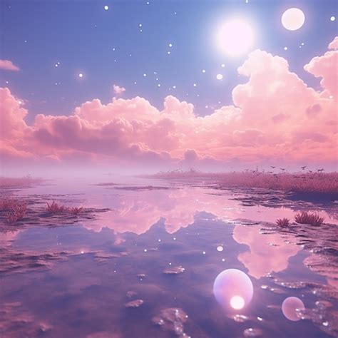 Aesthetic dreamy background with clouds and moon | Premium AI-generated image