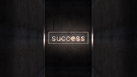 Success Wallpaper 4K, Dark background, Neon light, Wall