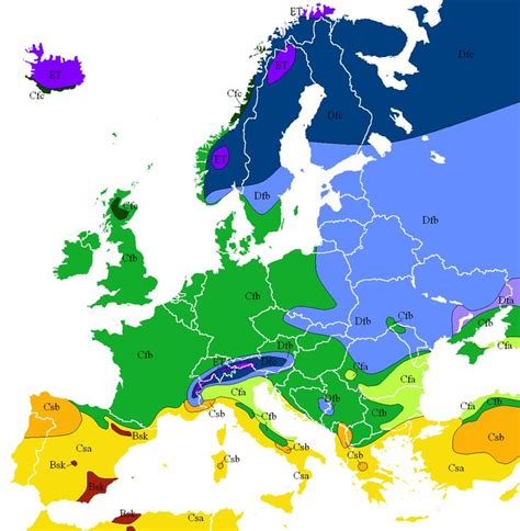 Köppen climate classification Europe | Europe map, Map, Vernacular architecture