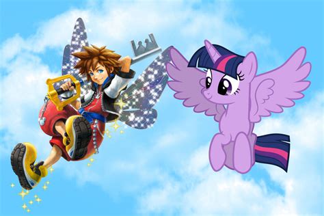 Sora flying with Twilight Sparkle by user15432 on DeviantArt