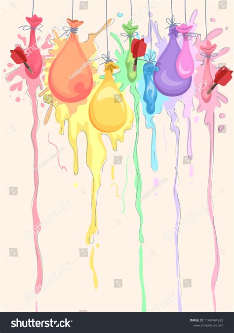 Illustration Darts Popping Paint Balloons Create Stock Vector (Royalty ...