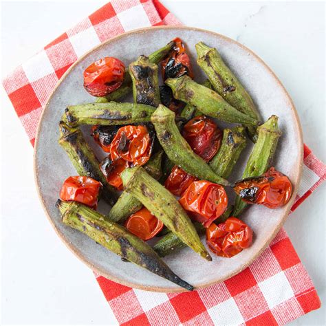 Grilled Okra and Tomatoes - Make Healthy Easy - Jenna Braddock RD