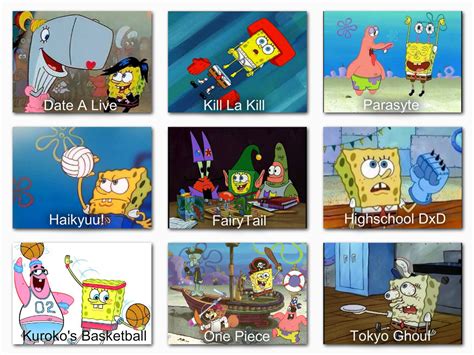 Spongebob Anime comparison Chart 1 | SpongeBob Comparison Charts | Know Your Meme