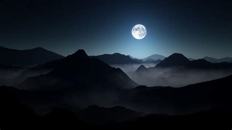 Night Moon Mountain Wallpapers - Top Free Night Moon Mountain ...