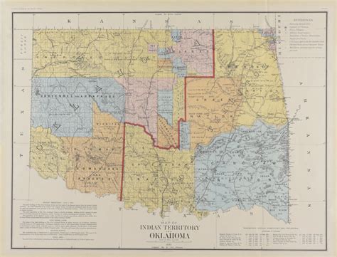 Map of Indian Territory and Oklahoma, 1890 (University of Tulsa ...