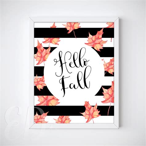 Hello Fall Fall Printable Art Fall Print Autumn Print Fall | Etsy