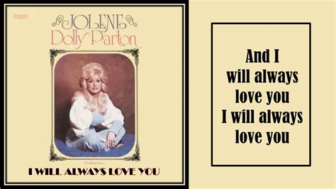 DOLLY PARTON "I Will Always Love You" w/ Lyrics - YouTube