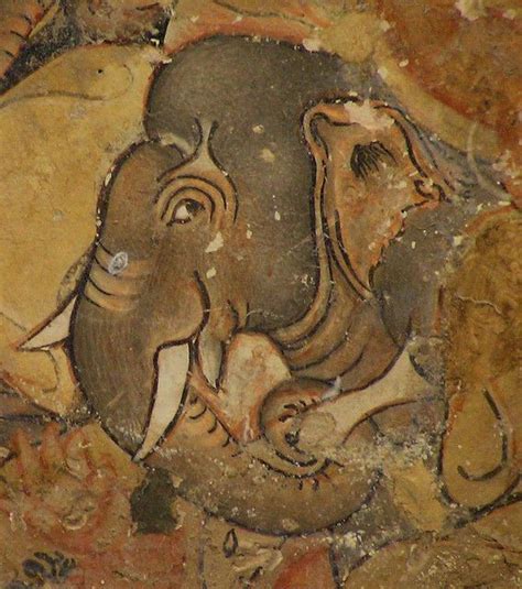 Detail of elephant painting Ajanta caves India | Elephant painting ...