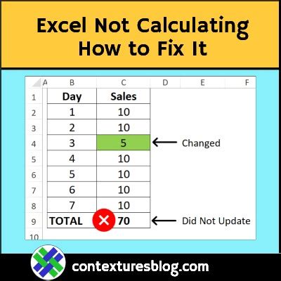 Excel Workbook Formulas Not Calculating: How to Fix Them - Contextures Blog