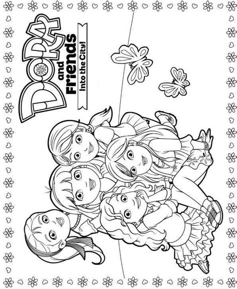 Explore the World of Dora and Friends with these Fun Coloring Pages