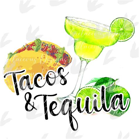 Tacos and Tequila Watercolor Digital Design File PNG Download | Etsy