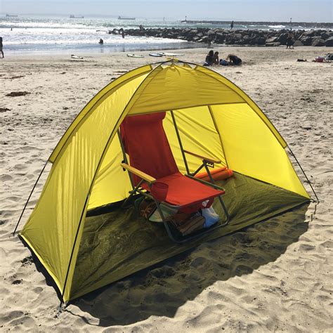 Yellow 2 person Pop Up Cabana Beach Shelter Baby Tent Sun Shade Outdoor ...