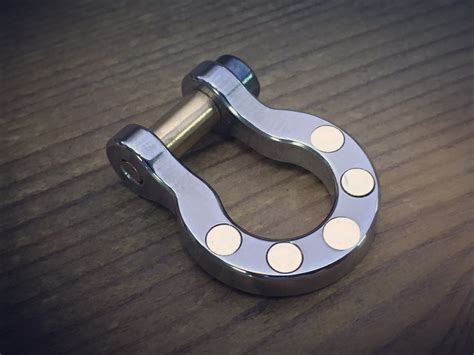 Custom Edc Keychain / Titanium Omega Shackle with Brass inserts