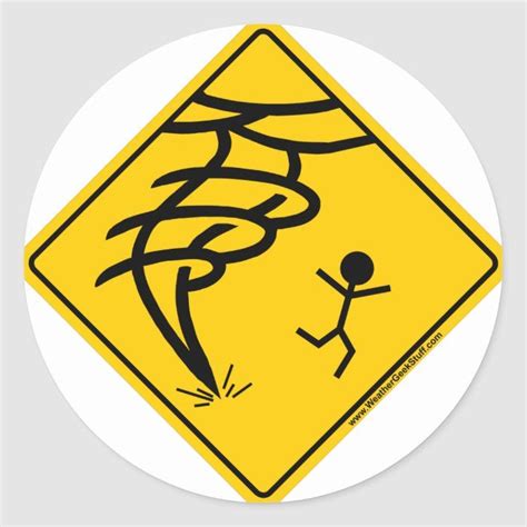 Tornado Warning Sign Sticker