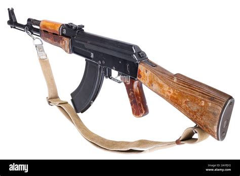 Rare first type model AK - 47 assault rifle isolated on white Stock ...