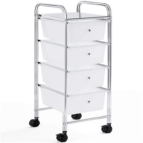 Buy Yaheetech 4 Drawers Cart Rolling Plastic Storage Cart and Organizer ...